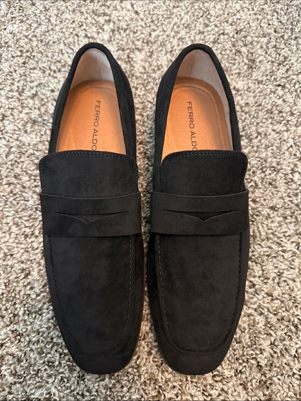 Ferro Aldo Men's Black Suede Slip-On Loafers